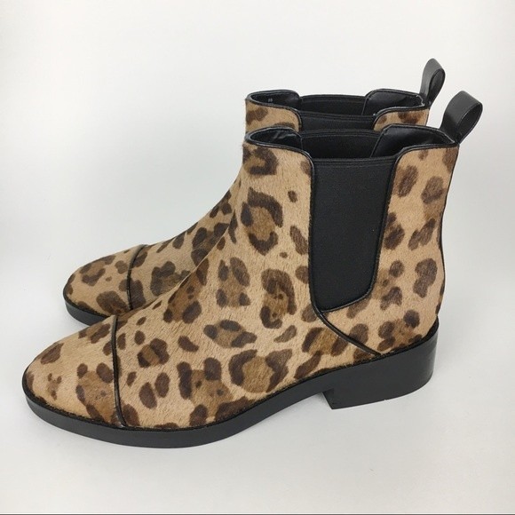 Cole Haan Womens Size 8 Mara Animal Leopard Print Calf Hair Leather Ankle Boots - Picture 4 of 9